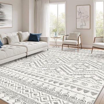 8x10 Area Rug, Washable Soft Non Slip Rug Grey