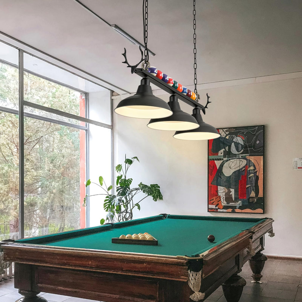 Pool Table Light, Billiard Light for 7' 8' 9' Pool Table, Hanging Billiards Light for Billiard Room, Game Room