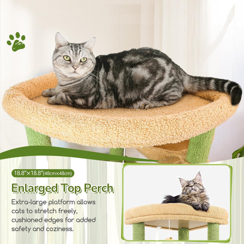 74in Cactus Heavy Duty Cat Tree Tower for Indoor Large Cats