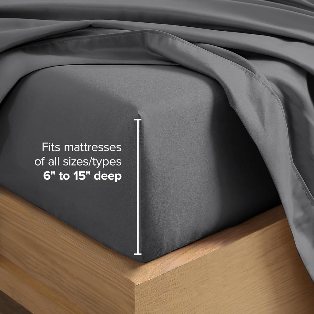 King Sheet Set - 1800 Ultra-Soft Microfiber King Bed Sheets - Double Brushed - Deep Pockets - Easy Fit - 4 Piece Set