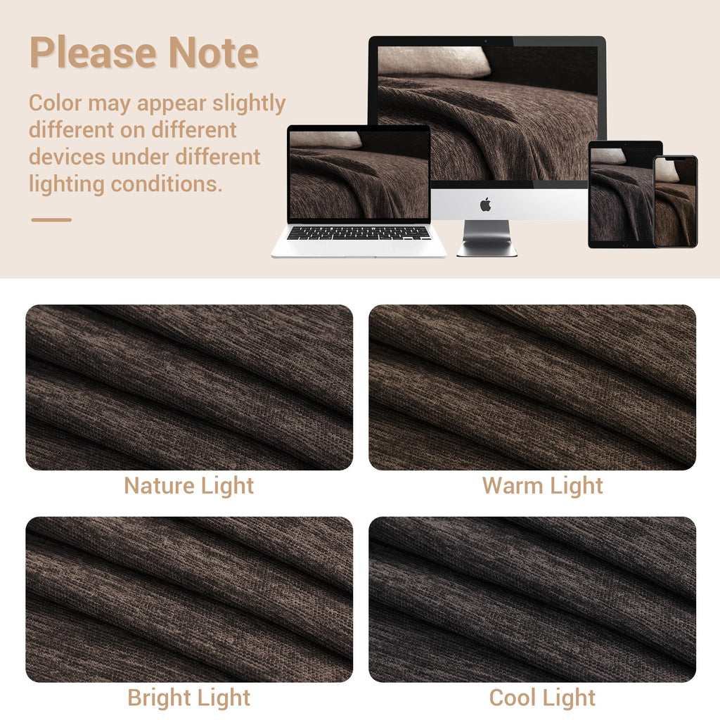 L Shape Sectional Couch Cover, 2 Pieces, 71x118, Deep Chocolate
