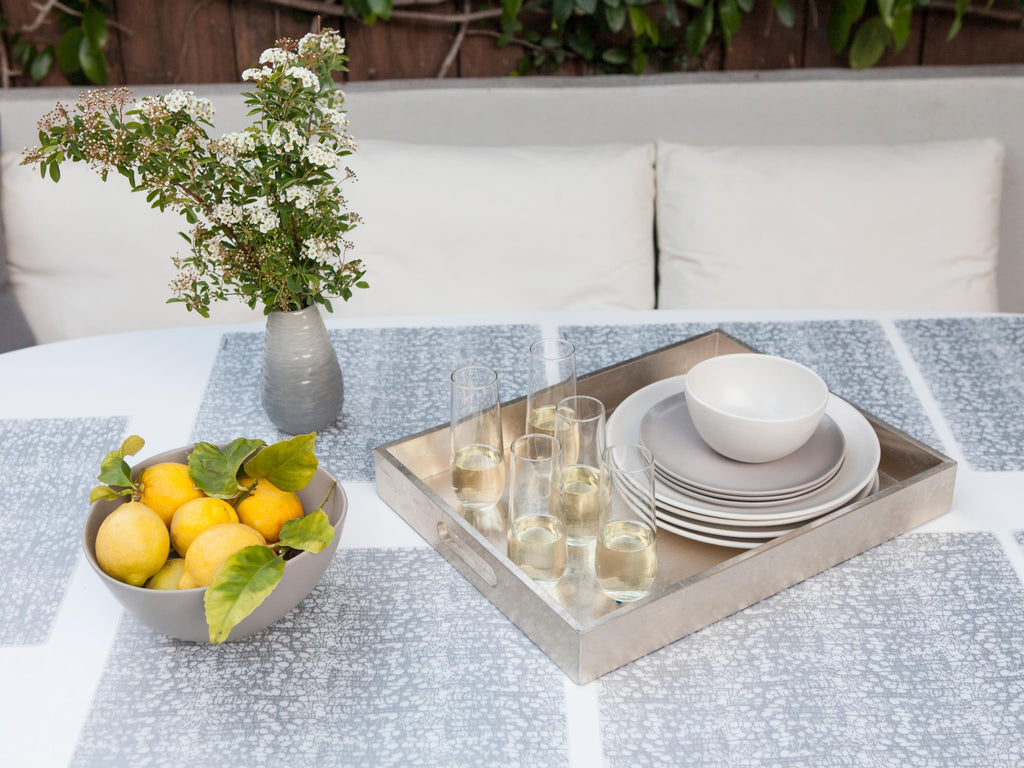 14 x 16 Rectangular Silicone Placemat, Cocoon Print in Silver, 1 Count