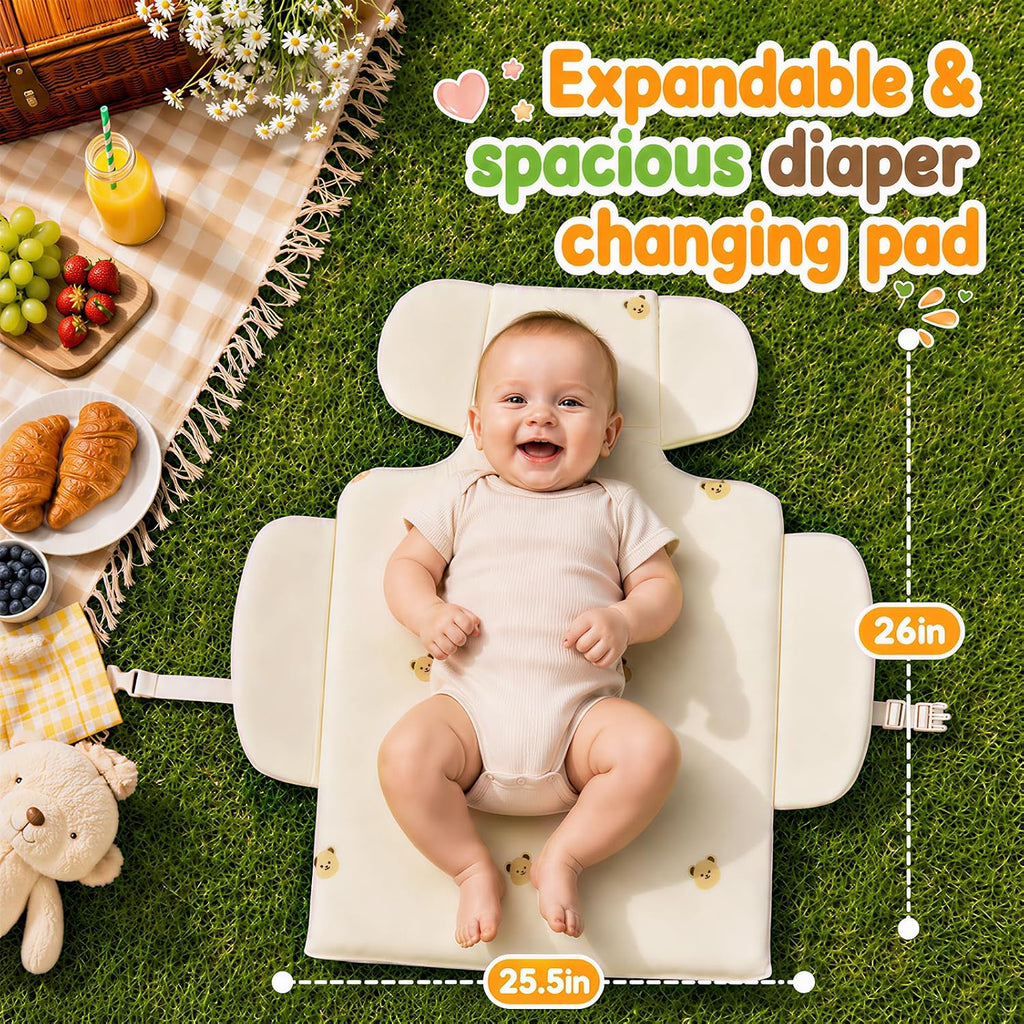 Portable Baby Smart Changing Pad for Car, Cute Bear Travel Diaper Changer