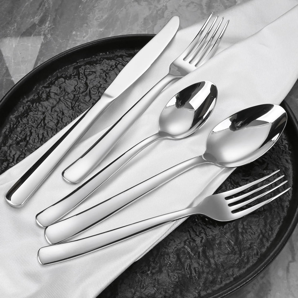 Silverware Set for 8, 40-Piece Heavy Duty Flatware Cutlery Set, 18/0 Food-Grade Stainless Steel Tableware Set