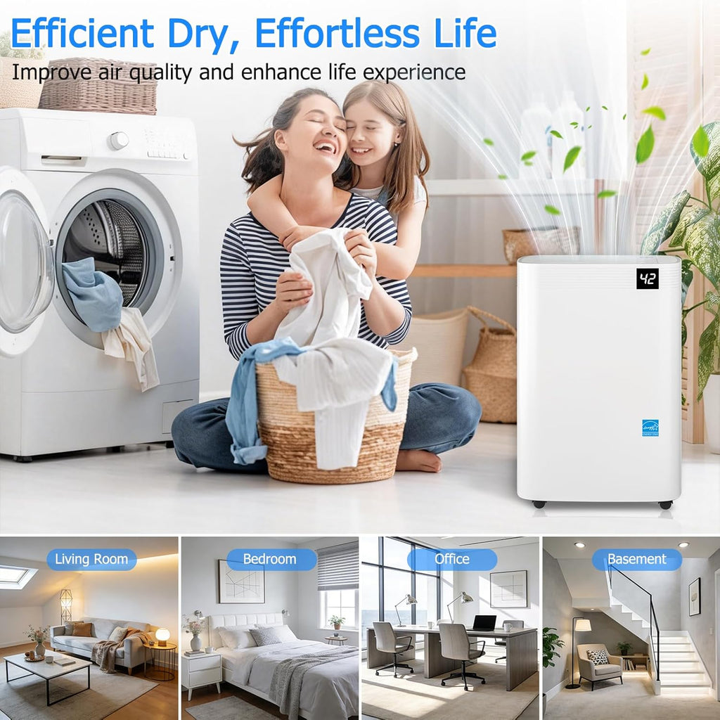 5,000 Sq.Ft 2026 Energy Star 80 Pint/Day Dehumidifier for Basement, Bedroom, Home, Bathroom