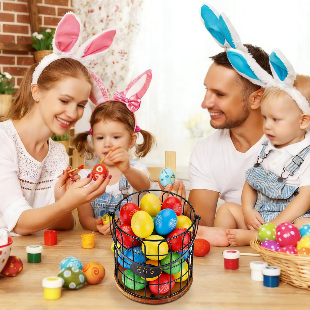 Egg Basket for Gathering Fresh Eggs, Wire Egg Basket-Straight Style