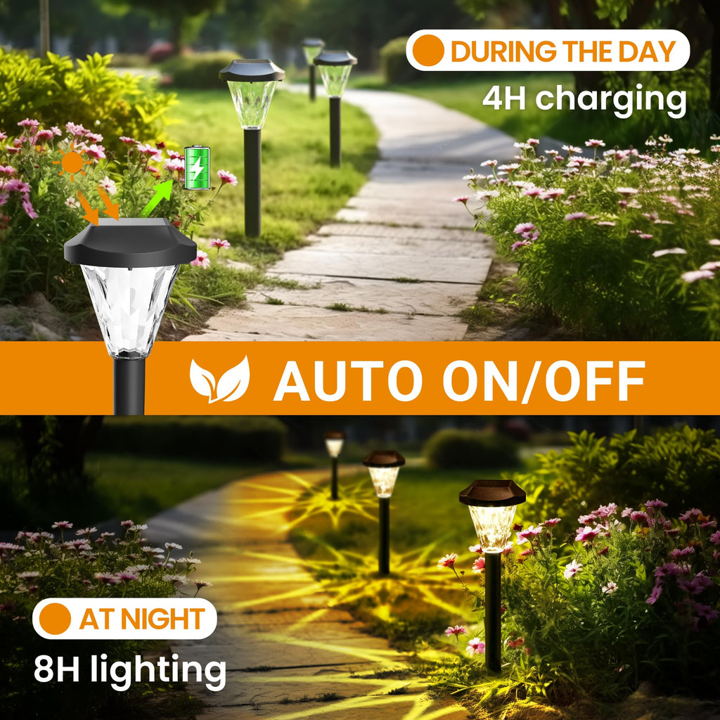 16 Pack Solar Lights Outdoor Waterproof, Solar Garden Lights