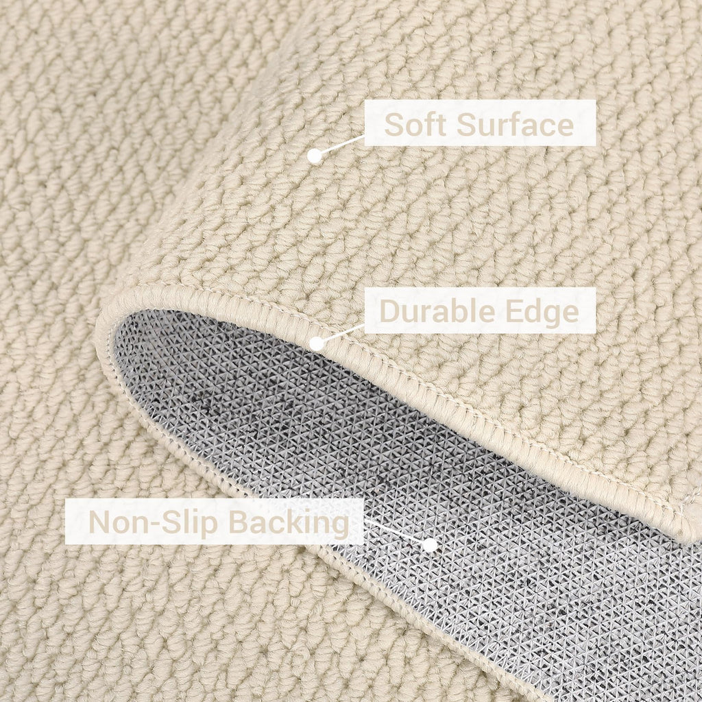 Area Rugs Solid Color Washable Rug, Beige