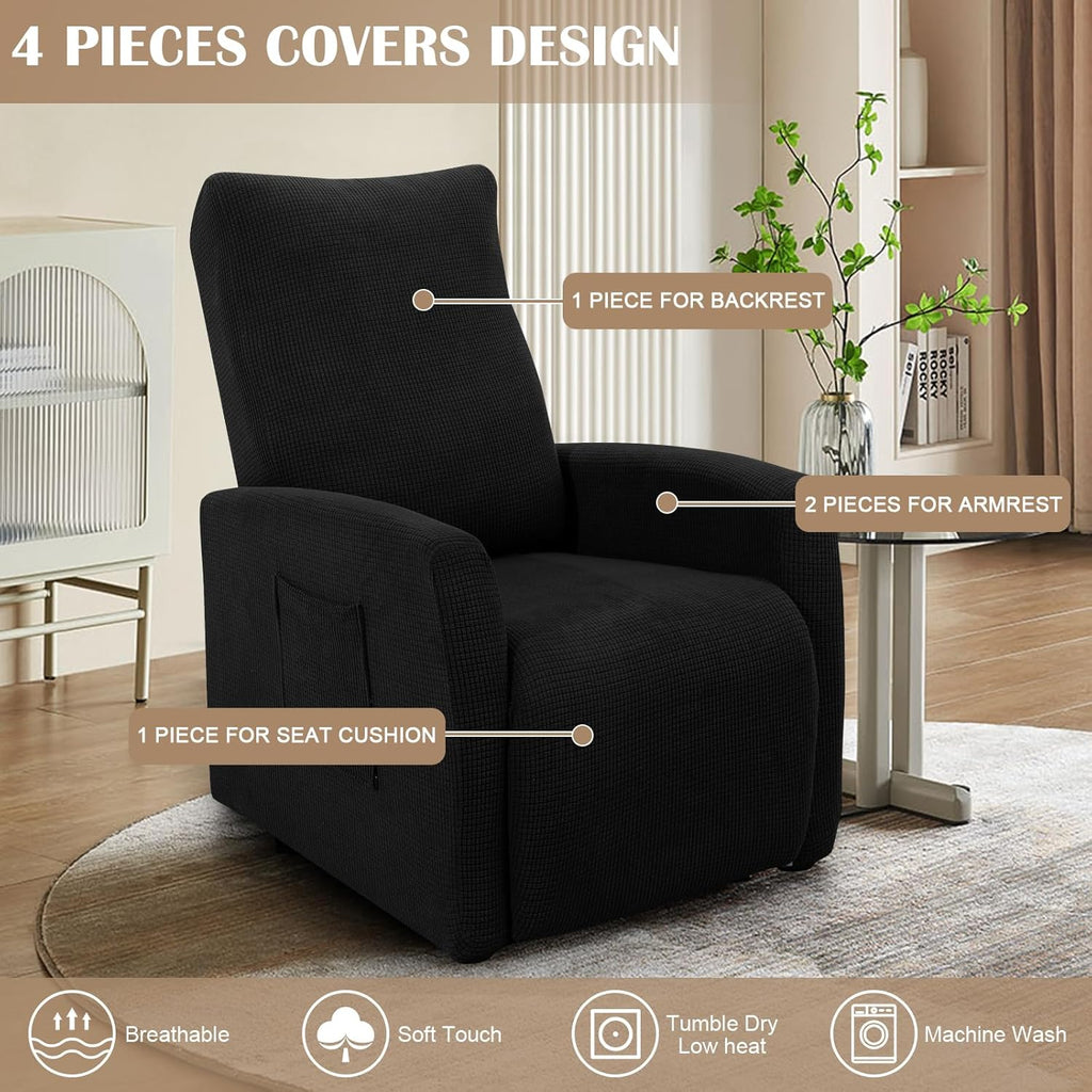 SearchI Recliner Chair Cover Jacquard Chair Covers 4 Piece
