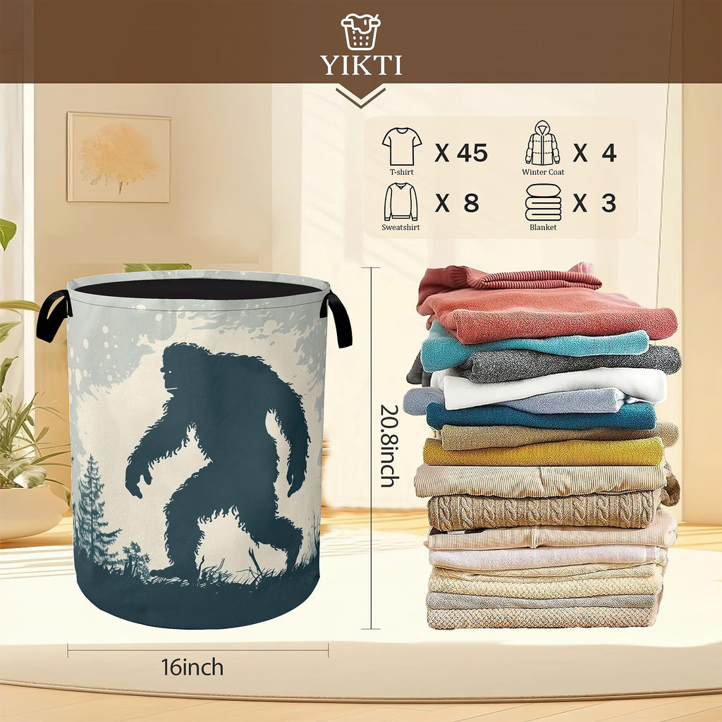 Big Foot Laundry Hamper,Retro Forest Collapsible Laundry Baskets,Waterproof Oxford Cloth Laundry Room Organization