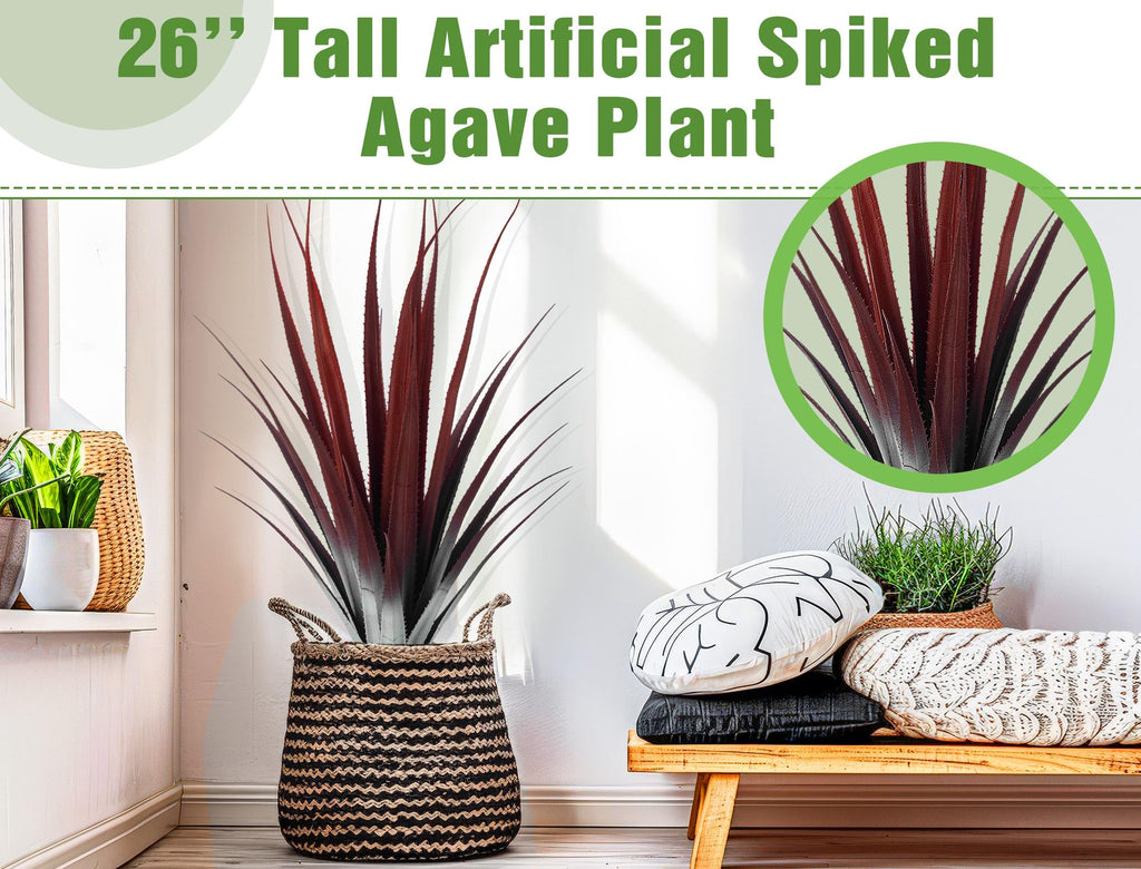 1 Pc 26 Inch Artificial Red Aloe Vera Plant in Pot