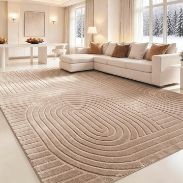 Brown Solid Area Rug, Washable Non Slip Rugs