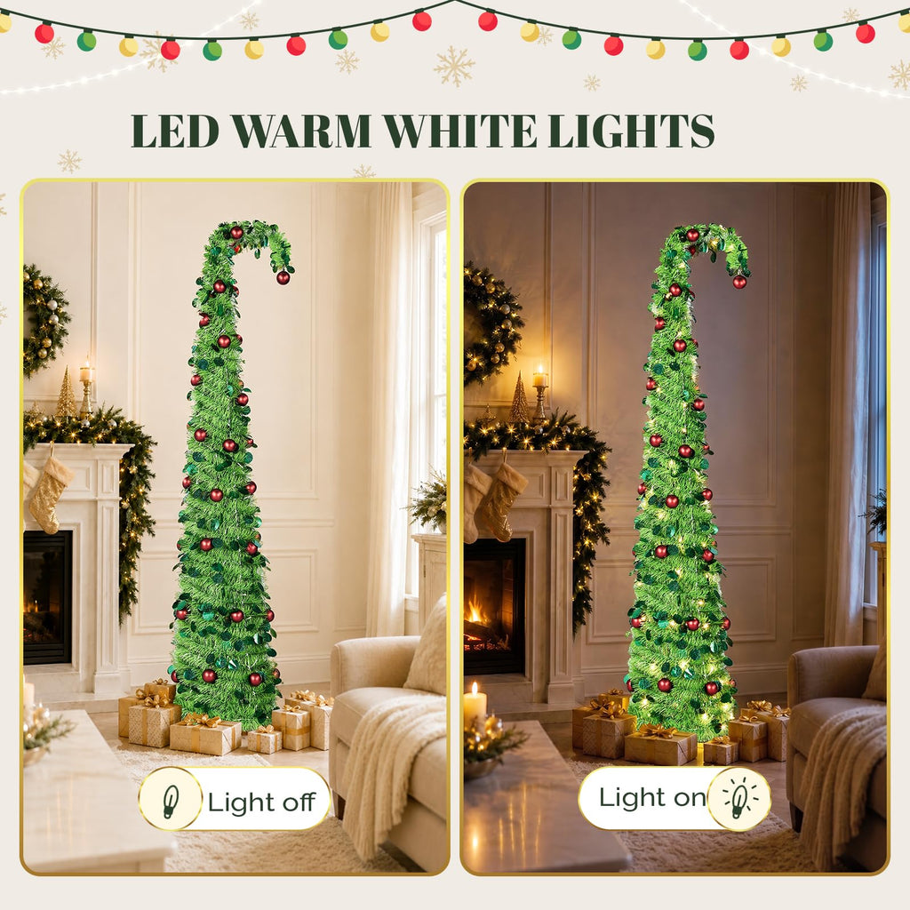 6ft Pre-lit Pop-Up with Ball String Lights