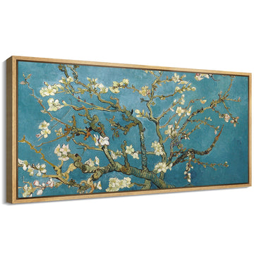 Extra Large Framed Canvas Print Wall Art Almond Blossom -Vincent Van Gogh Illustrations Antique Retro Illustrations