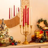 Candelabra Candle Holder Gold Set of 6-5-arm Metal Candlestick Holders for Taper Candles for Centerpieces Table