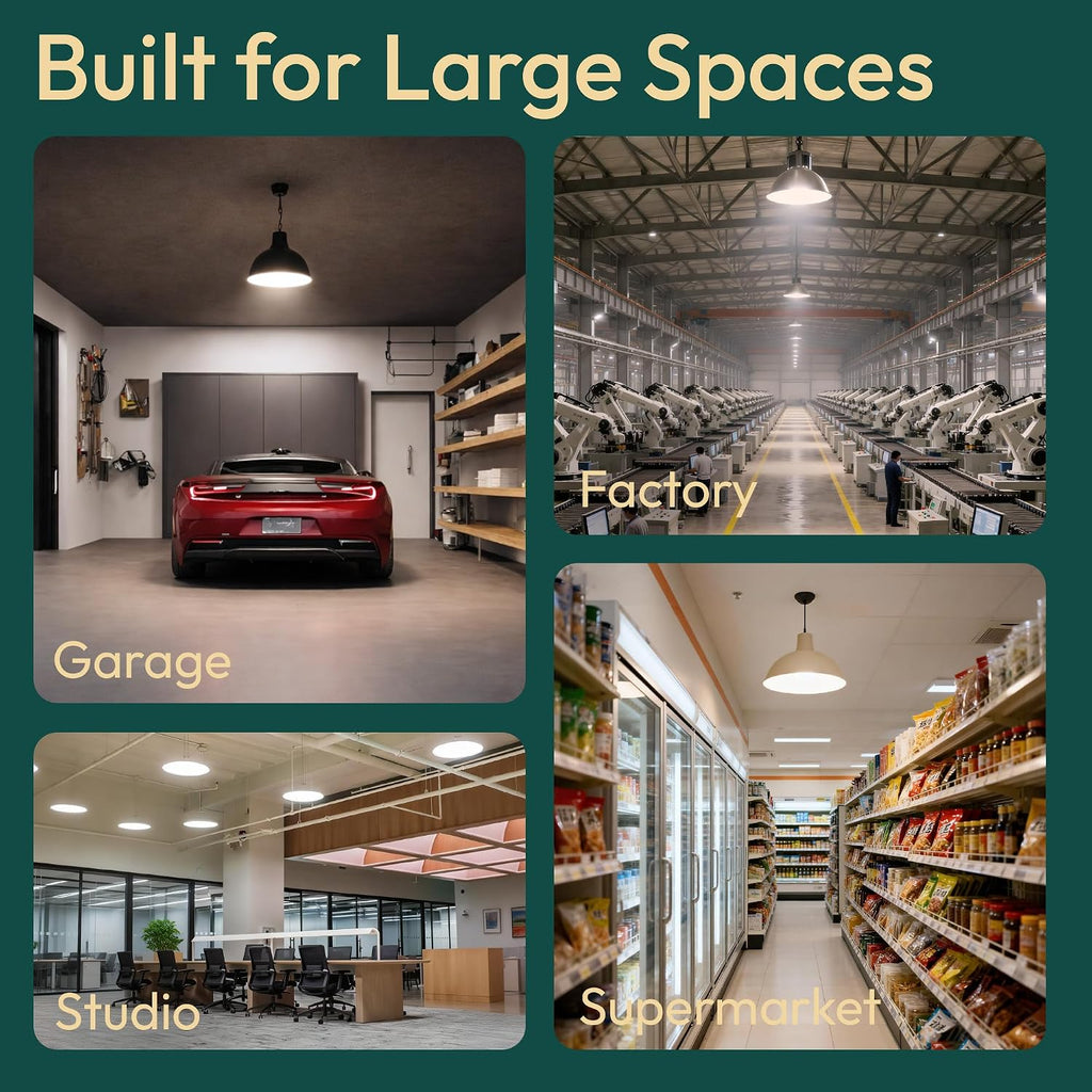 3 Pack ED28 LED Light Bulb 300W HID Equivalent, 5000LM High Brightness, 4000K Cool White, E26 Base, 26W Edison Bulb