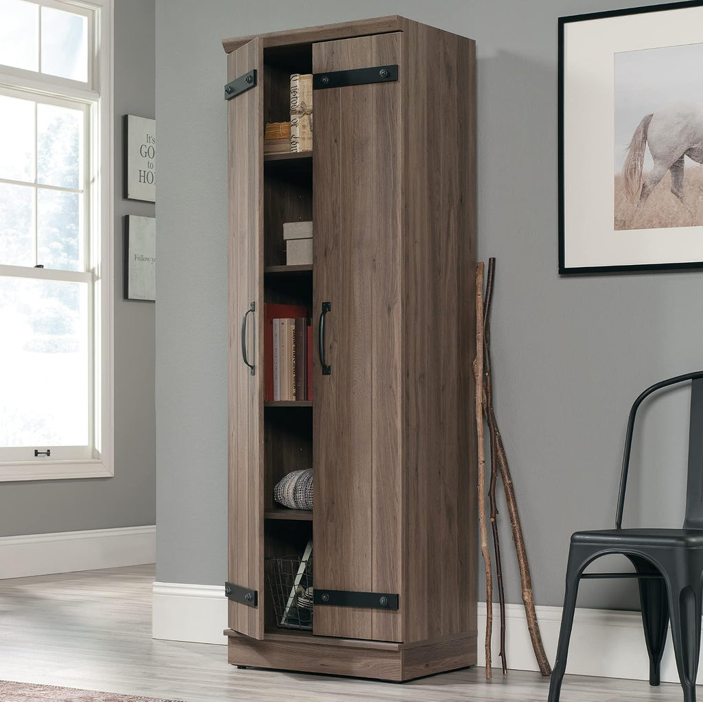 HomePlus 2-Door Farmhouse Storage Cabinet/Pantry cabinets, Salt Oak Finish