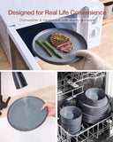 Nebula Ridge Stoneware Dinnerware Sets, Plates and Bowls Sets for 4, 12 Pieces Dishes Set