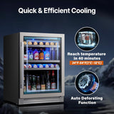 24 Inch Beverage Refrigerator - 180 Can Beverage Fridge with 34°-54°F