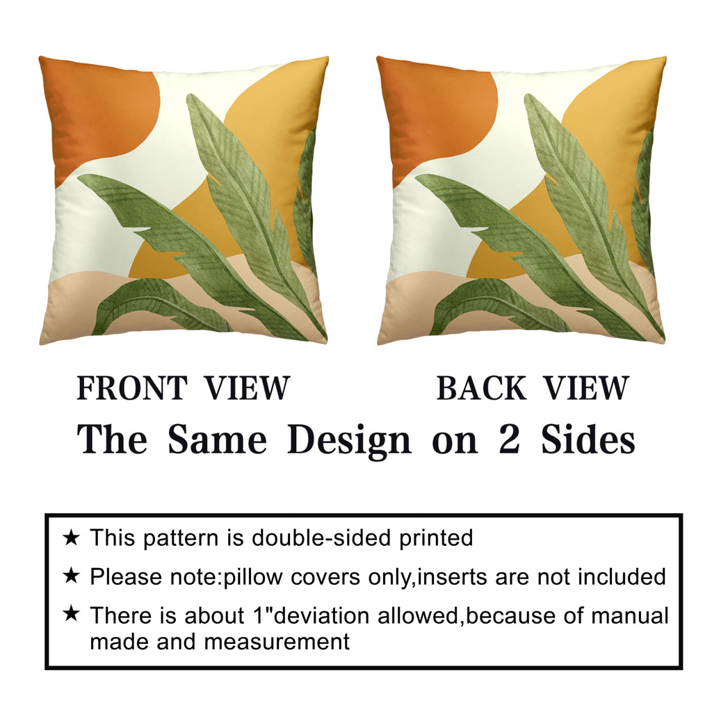 Boho Abstract Pillow Covers Tropical Leaf Throw Pillow Case Palm Tree Modern Decorative Cushion Case 22x22 Home Decor