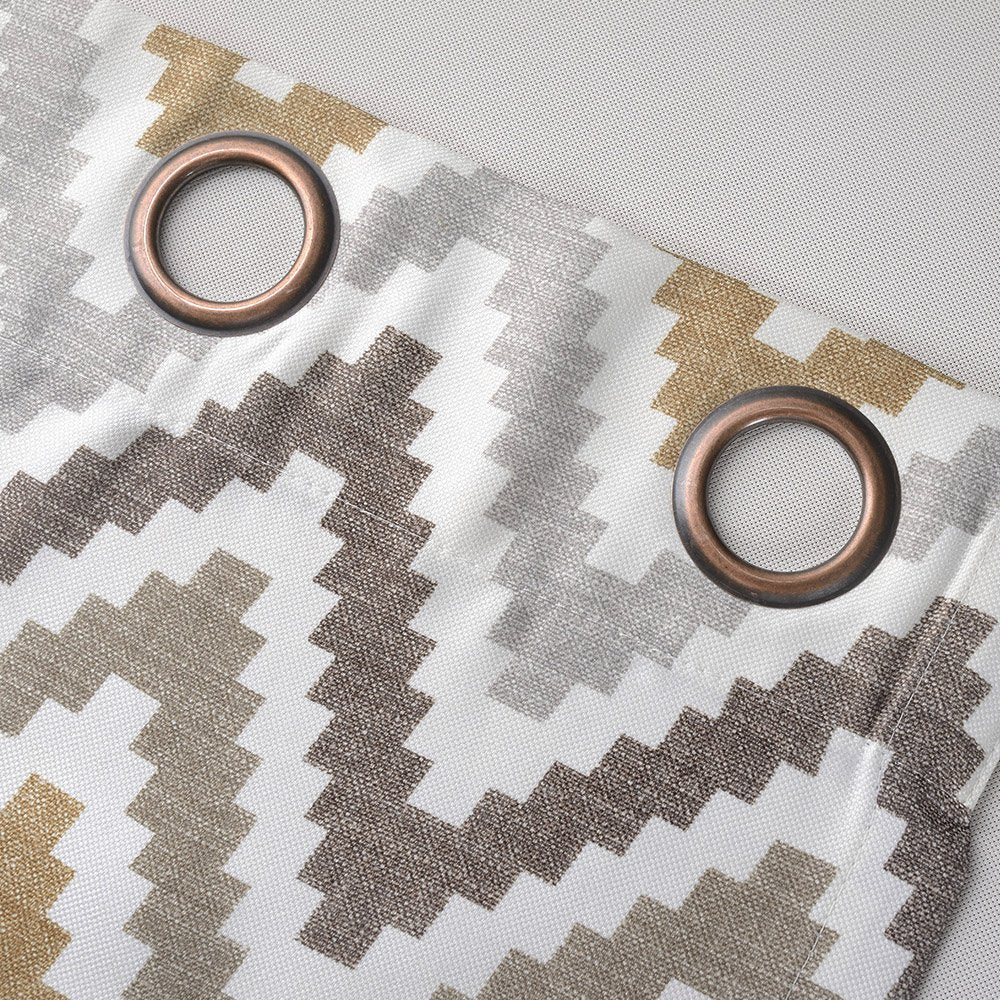 Chevron Grommet Top Window Curtains, 52 by 84 Inch, Coffee (1 Panel)