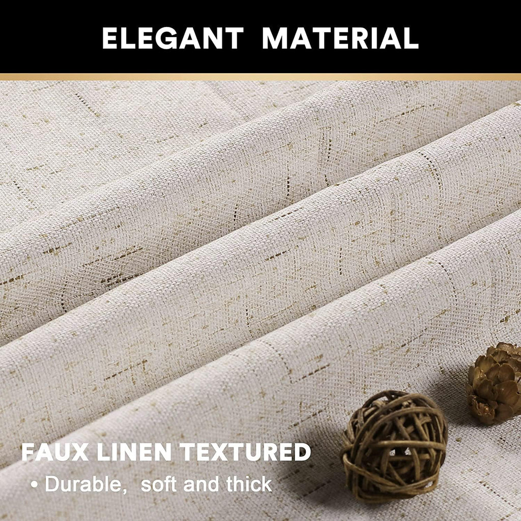 Blackout Curtains 84 Inches Long Faux Linen Look Curtains for Sliding Glass Doors Room Divider Curtain Thermal