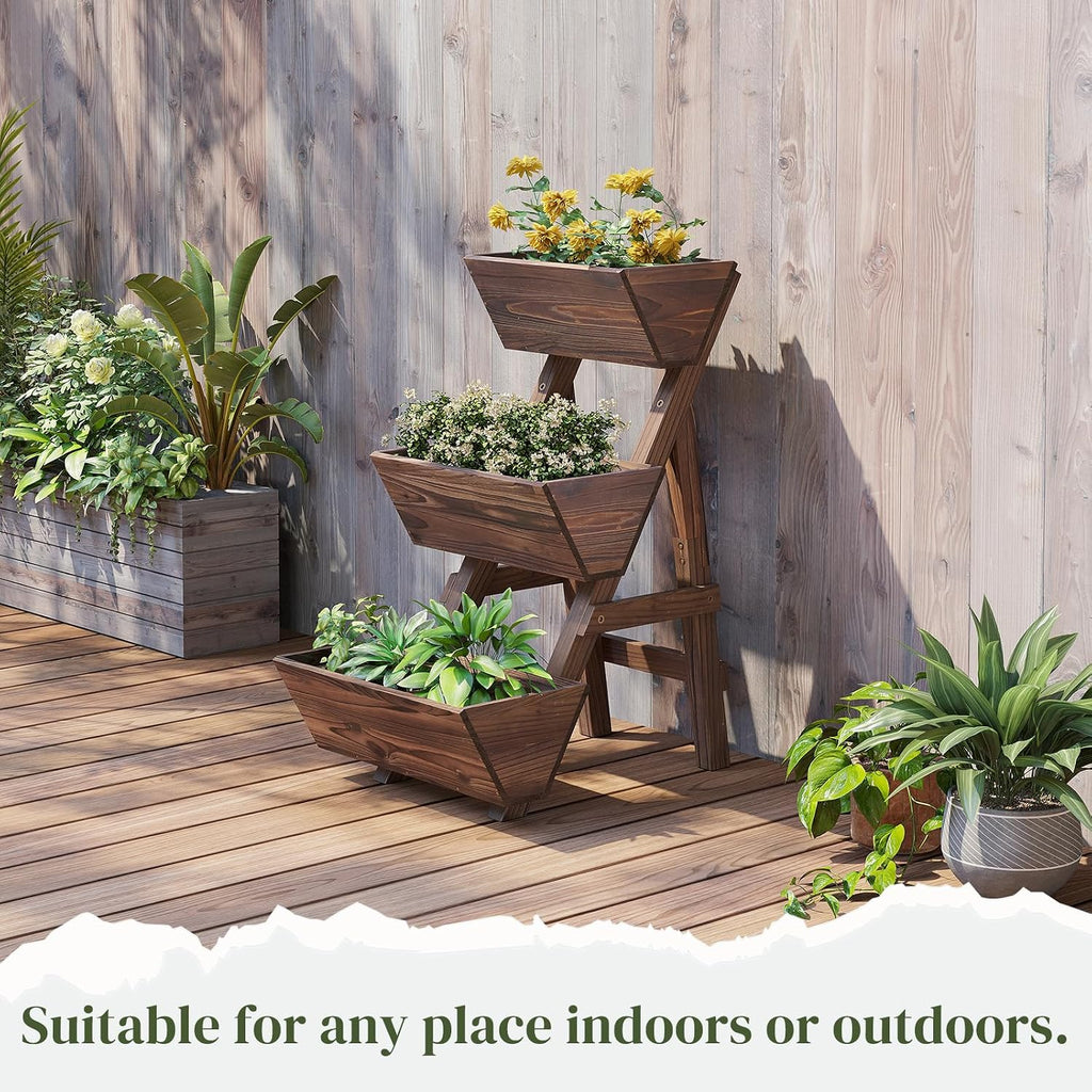 Vertical Raised Garden Bed | Wooden, Tiered Planter Box, Garden Planter Stand