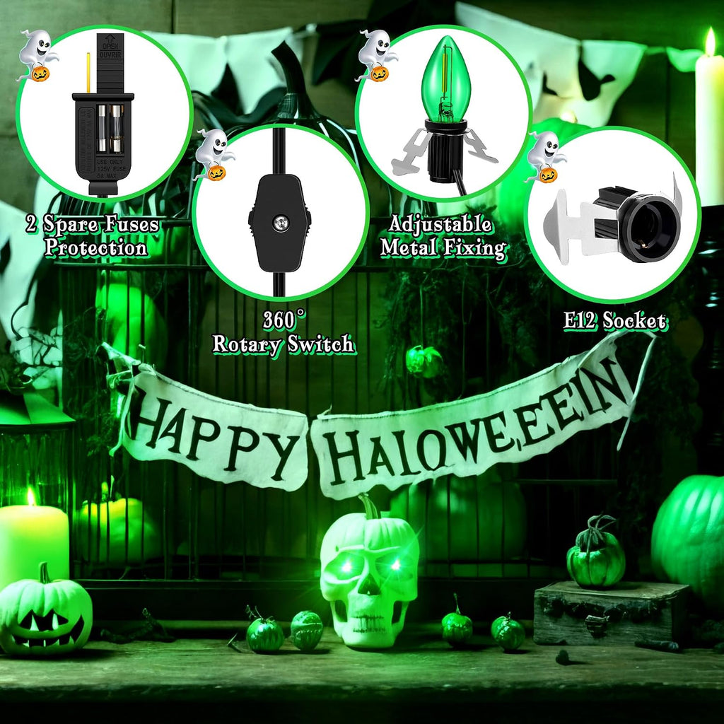 Accessory Cord with 1 LED Light Bulb, On/Off Switch, Green