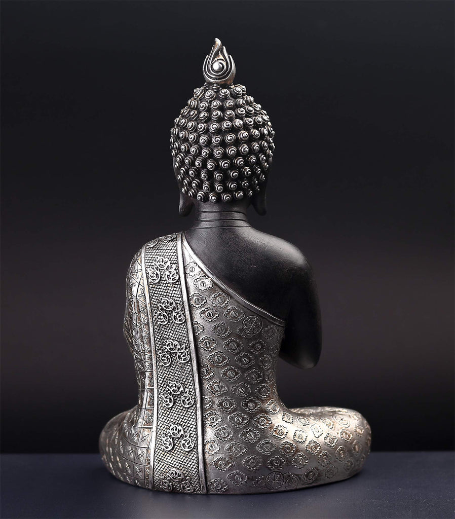 Seated Buddha Statue Buddhism Decor Meditating Figurines 9.5" H