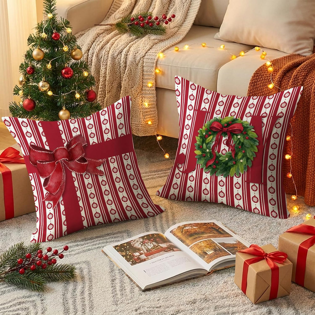 Christmas Throw Pillow Covers 18x18 inch - Set of 4