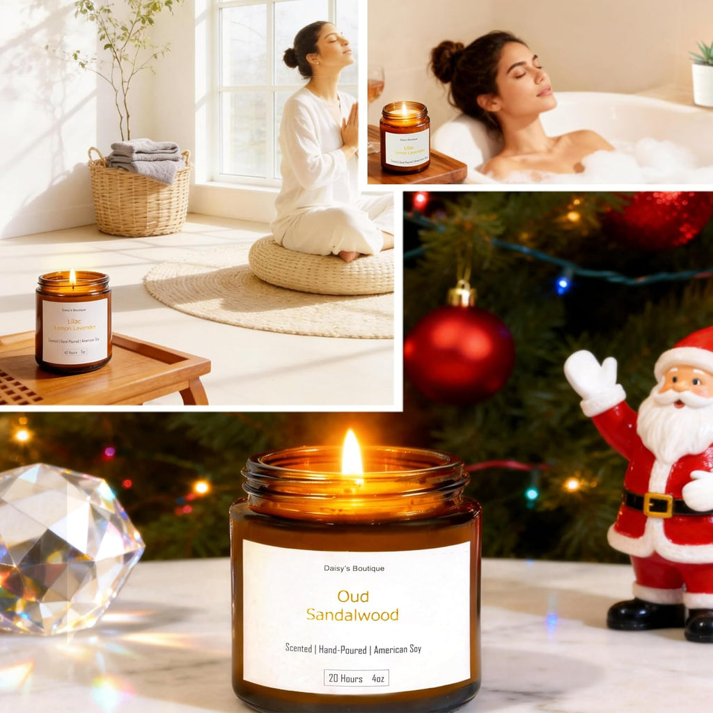 Scented Candles Aromatherapy Candle Gift Present Set Soy Wax Long Lasting Gift Birthday Mother's Day Thanksgiving 3 - Set of 3