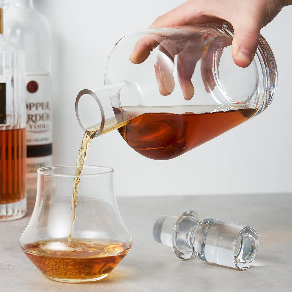 Rothwell Whiskey Decanter with Airtight Stopper, Liquor Decanters for Bourbon Scotch Vodka Gin Cocktail Party Home
