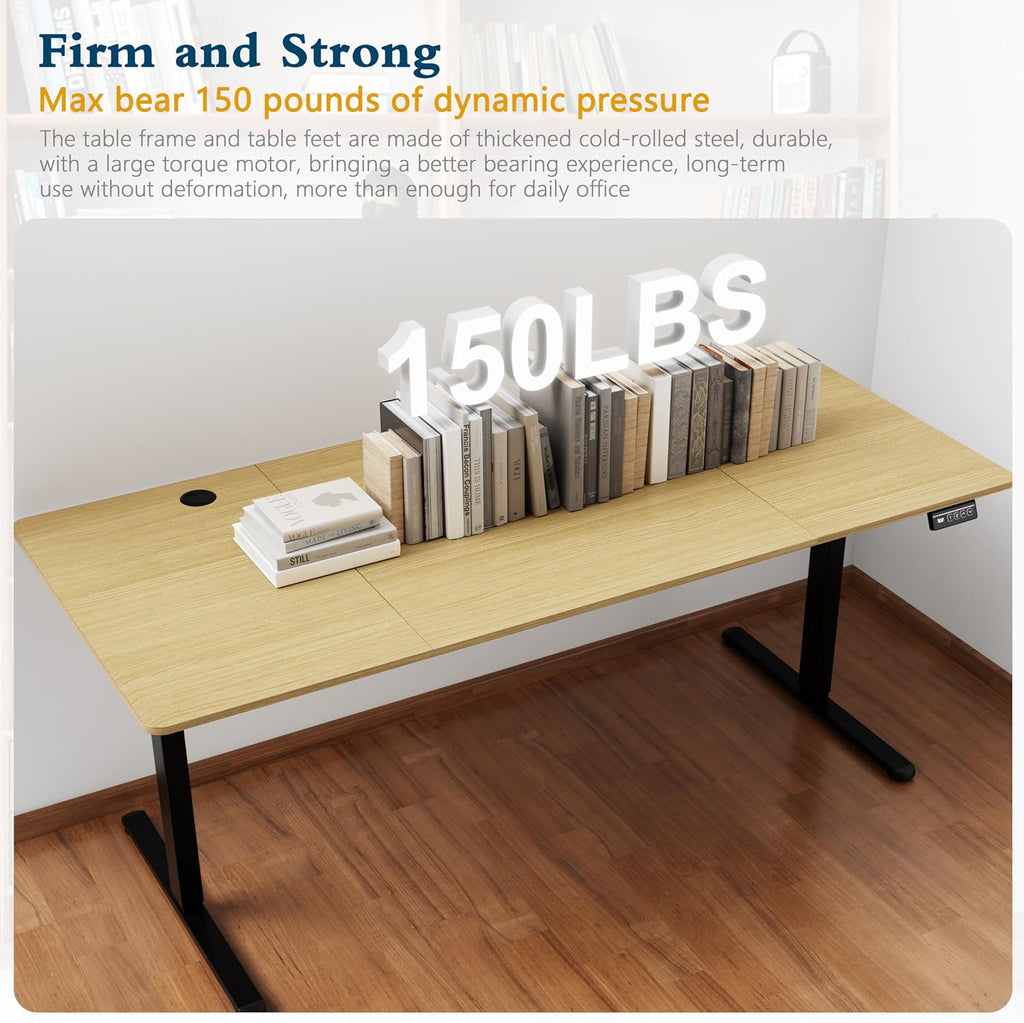 Standing Desk, 71x31 Inch Height Adjustable Electric Sit Stand up Desk, Ergonomic Rising Computer Table, Modern Lift