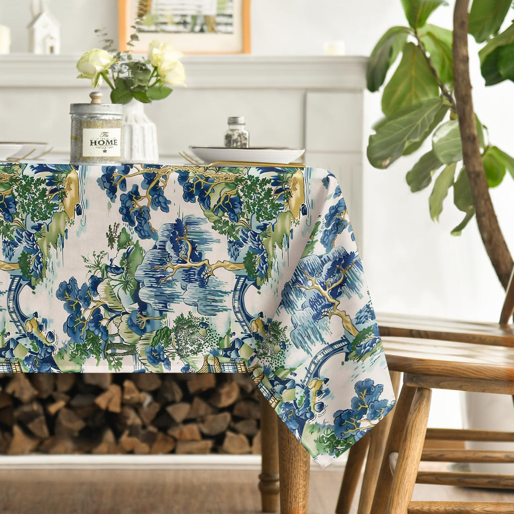 Chinoiserie Tablecloth 60x84 Inch Rectangular