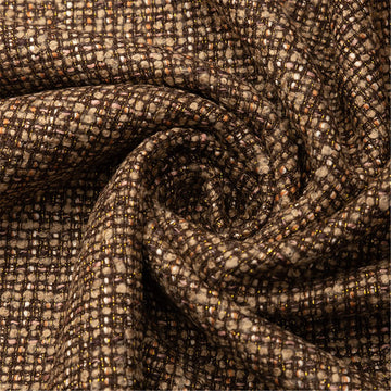 Soft Woolen Woven Tweed Fabric - Premium Metallic Blended Material (1 Yard) for Dresses, Coats, Suits, Skirts & Bags