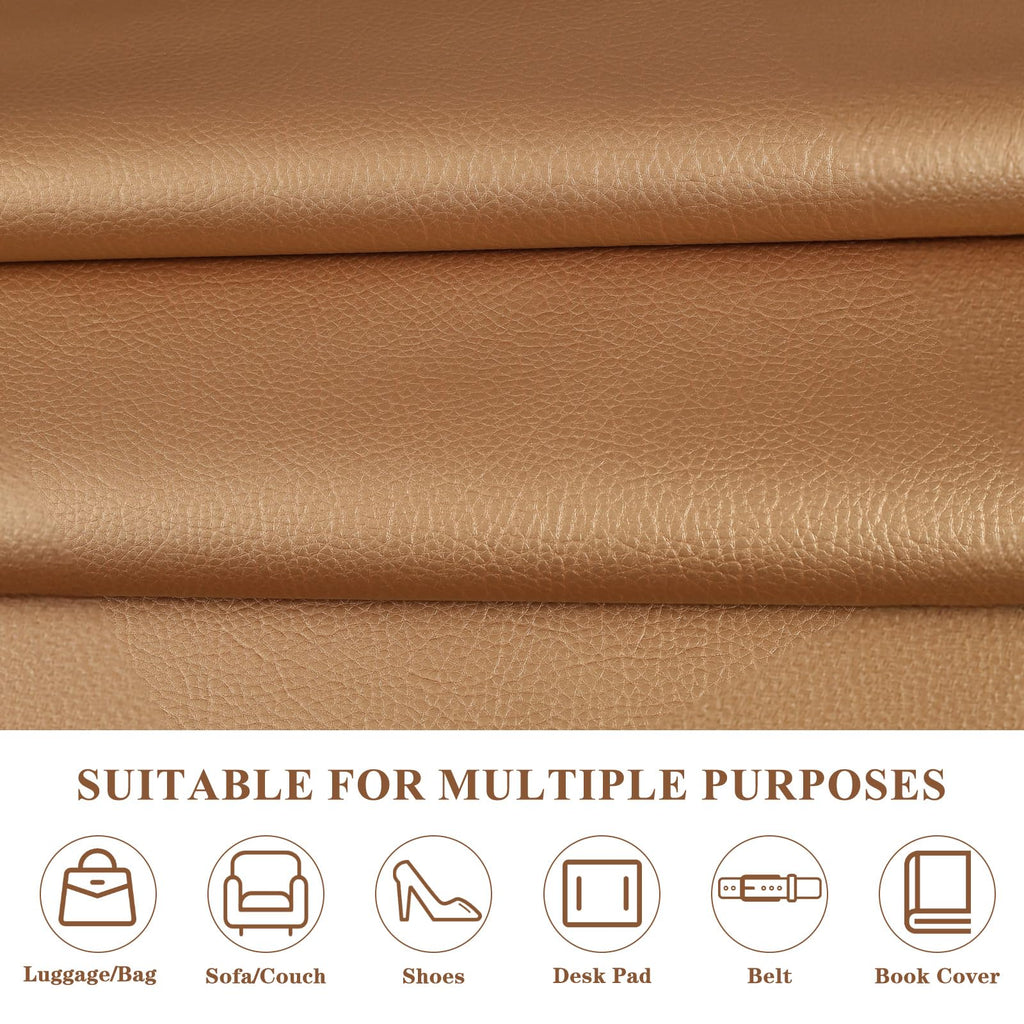 Faux Leather 0.7mm Upholstery Fabric by the Yard 8 Yard Gold