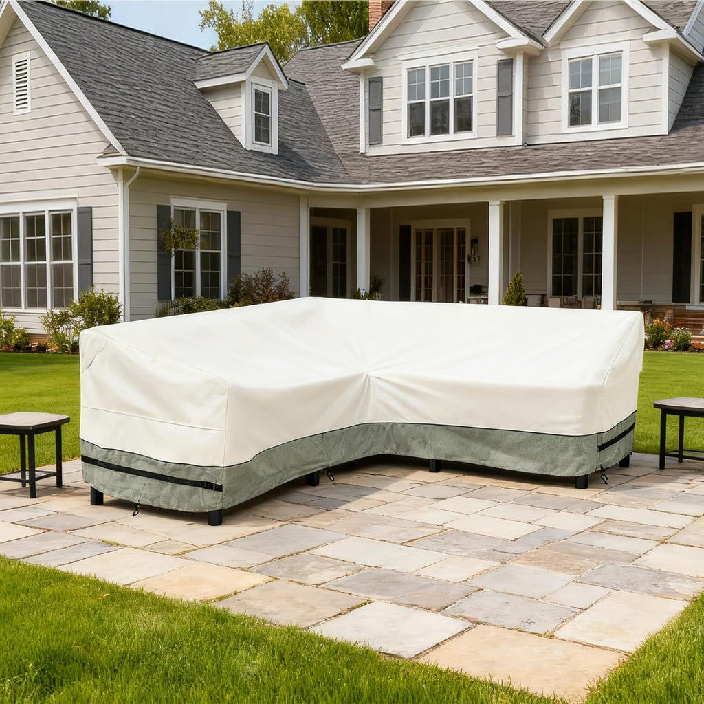 Outdoor Sectional Cover,V Shaped Patio Furniture Covers for 5-Seater Outdoor Sectional Furniture Couch 85"(85''L) x