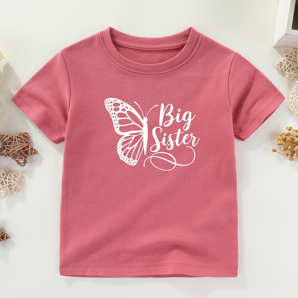 Big Sister Little Sister Matching Outfits Lil sis Baby Clothes girl Shirt Mauve
