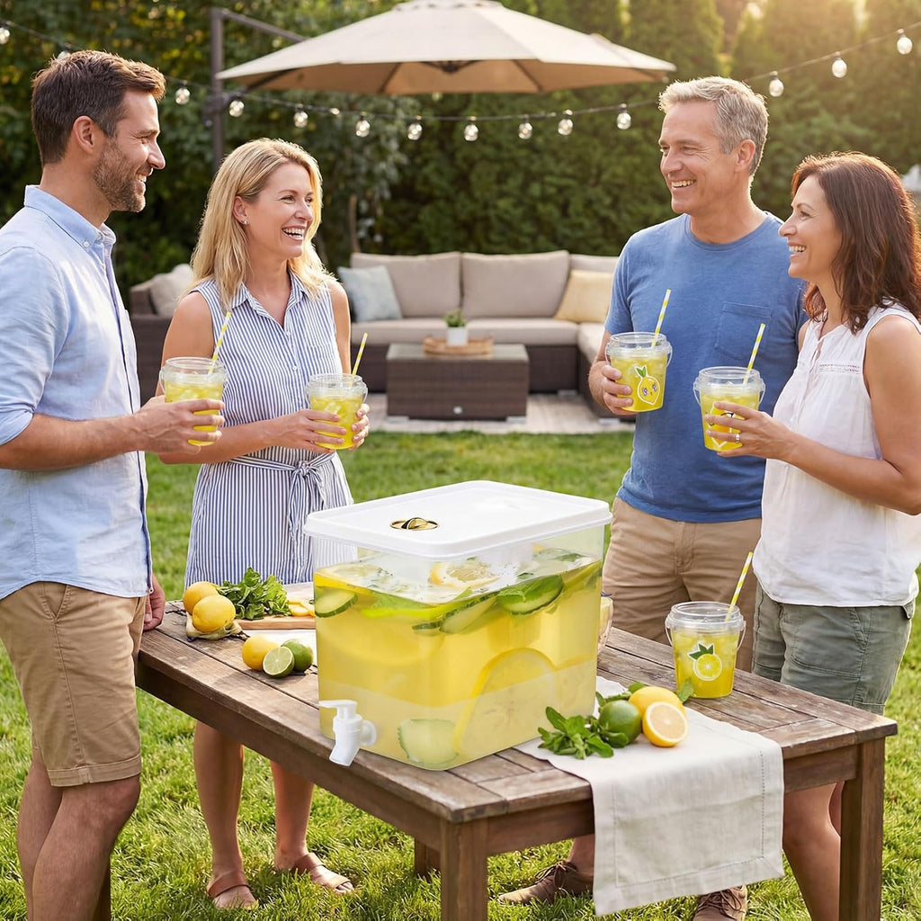 Lemonade Stand Supplies Include 2 Pack 2.3 Gallon Iced Beverage Dispenser with Spigot 30 Sets 16 oz Lemonade - Set of 2