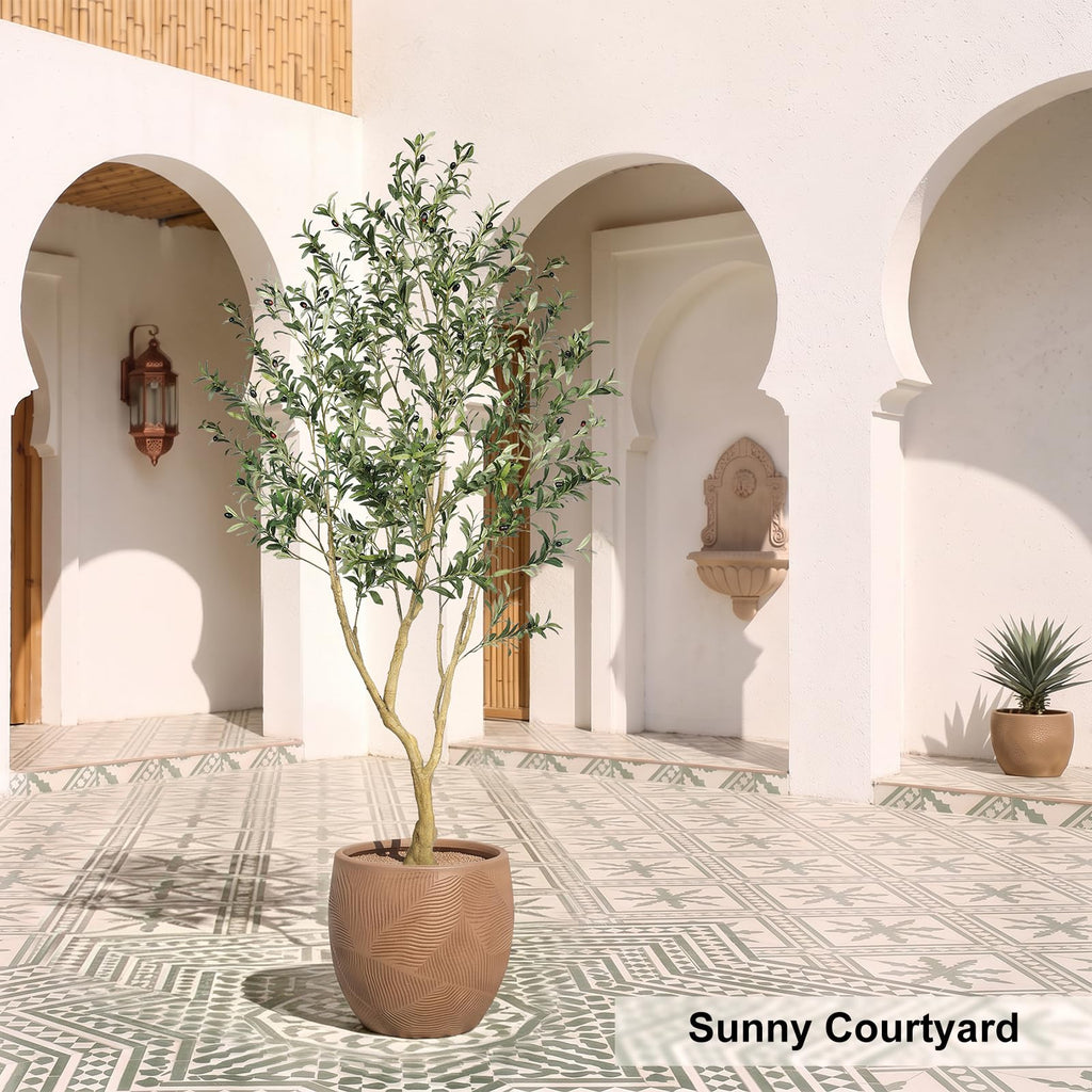 Faux Olive Tree 7ft UV Resistant for Indoor Outdoor Decor