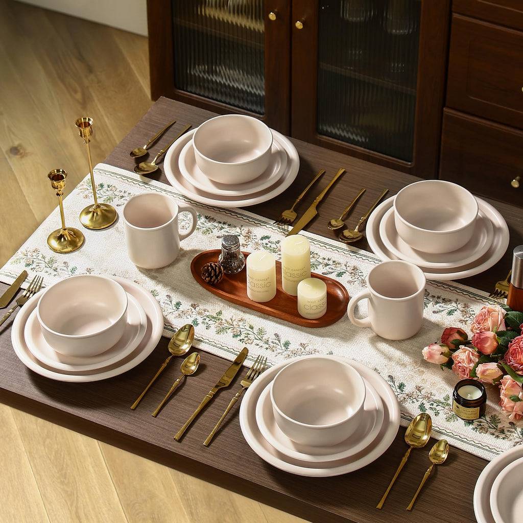 Vintage Series Ceramic Dinnerware Set for 2, 6 Pieces, Cream White