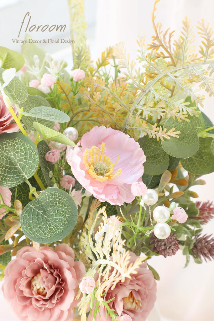 Artificial Greenery Stems Box Set, 45pcs with 6 Kinds of Faux Greenery Flowers Picks for DIY Bridal Bouquets Wedding