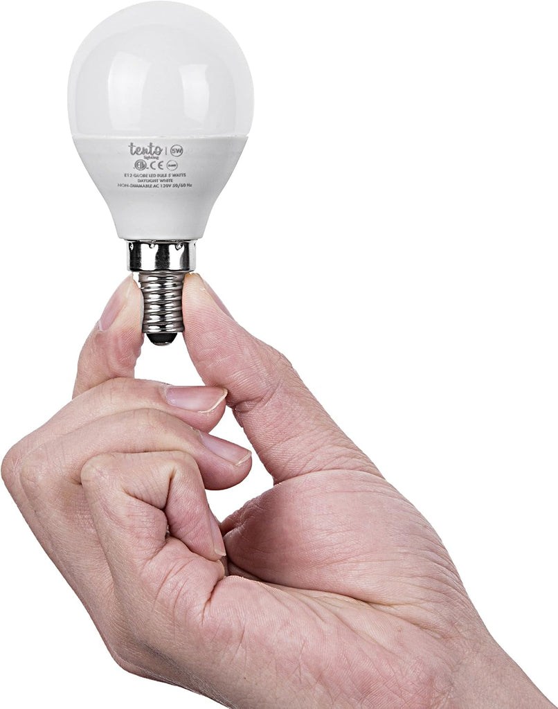 E12 LED Bulbs 5w Soft White Small Candelabra Edison Base Globe Shaped Energy Saving Ceiling Fan LED Light Bulbs, Warm