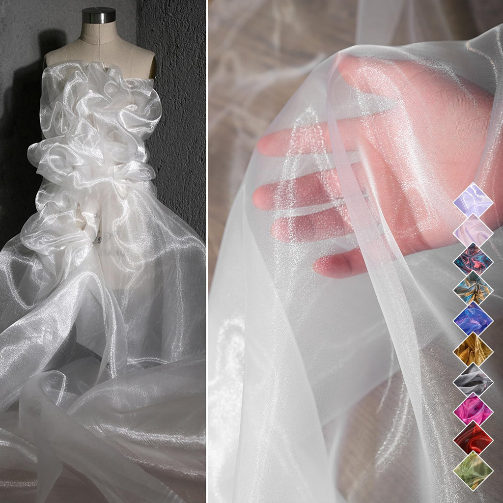 Colorful Water-Glow Gradient Organza, Iridescent Organza Fabric, Suitable for DIY Clothing, Skirts, Sewing