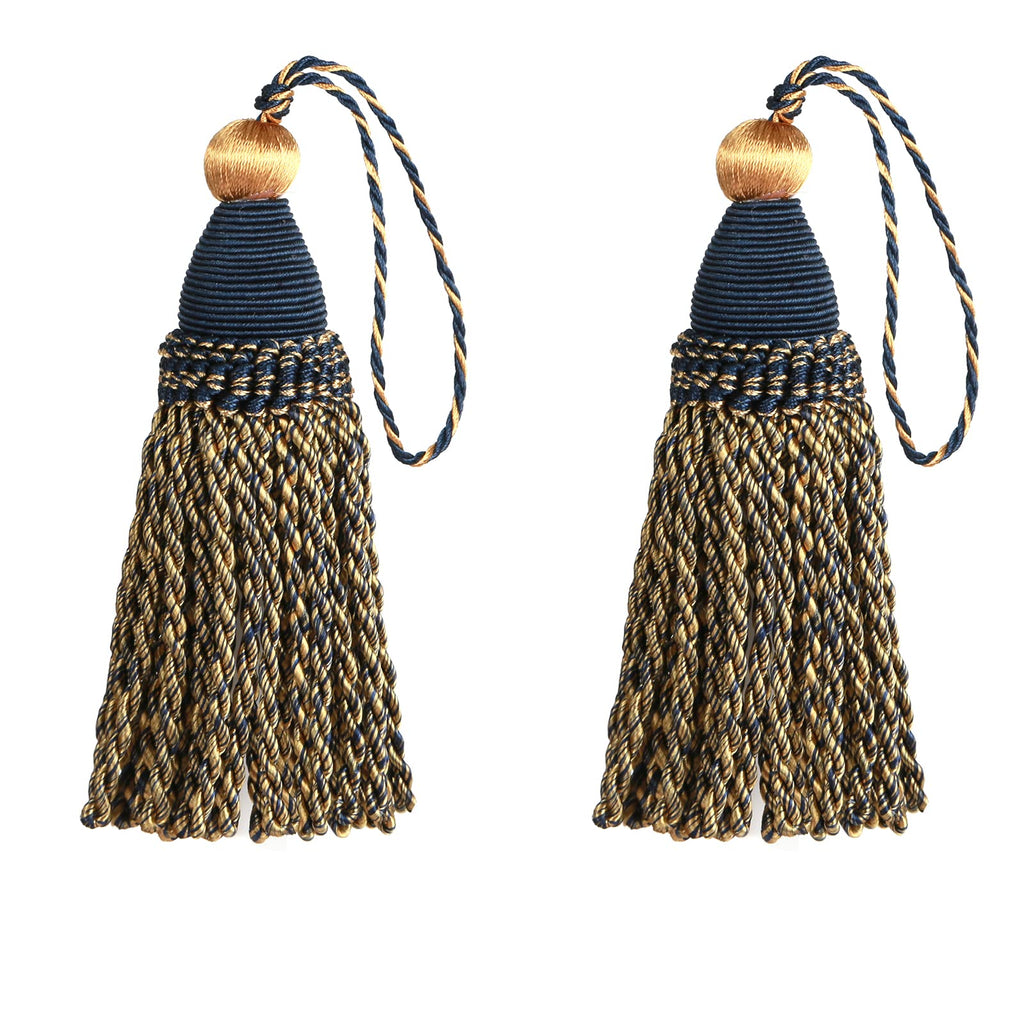 Tassels with Loops, DIY Decorative Tassel, Mix Navy - 2 Pack