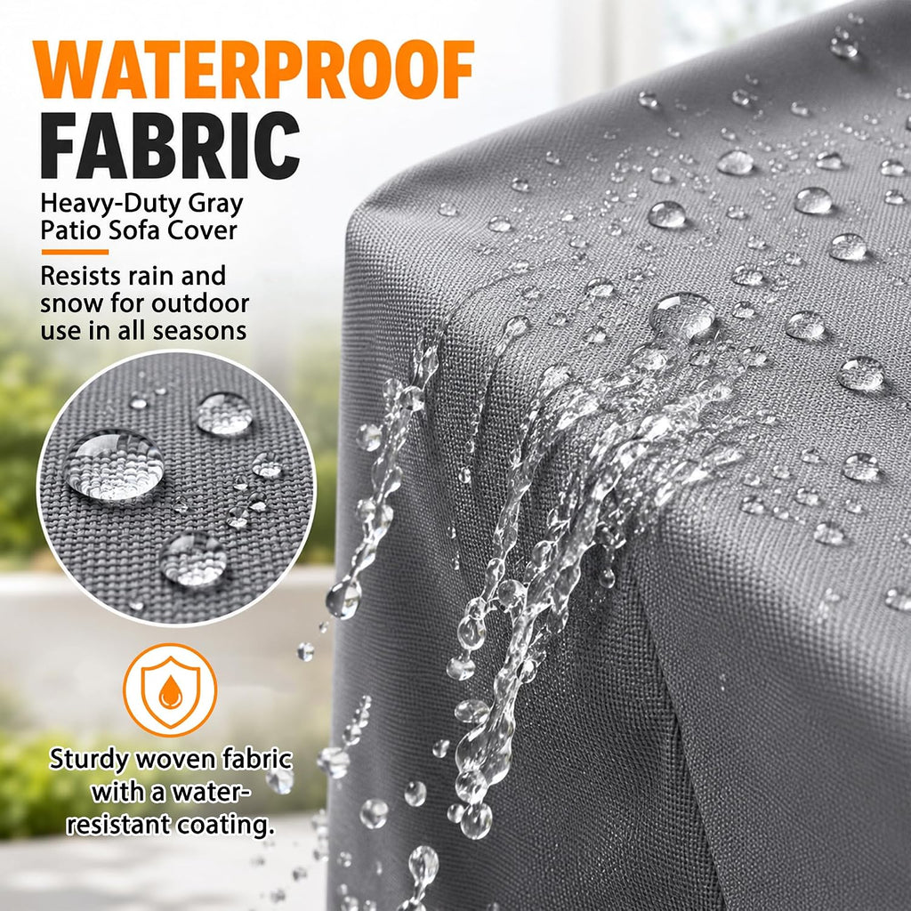 Patio Furniture Covers Waterproof Outdoor Couch Cover with Zipper | Fully Enclosed, Zipper Bottom, 79"L x 37"W x