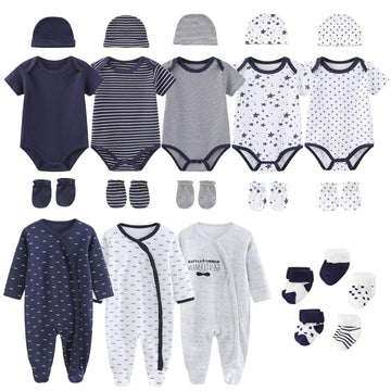 Newborn Boy Clothes Cotton Baby Bodysuit Layette Gift Set