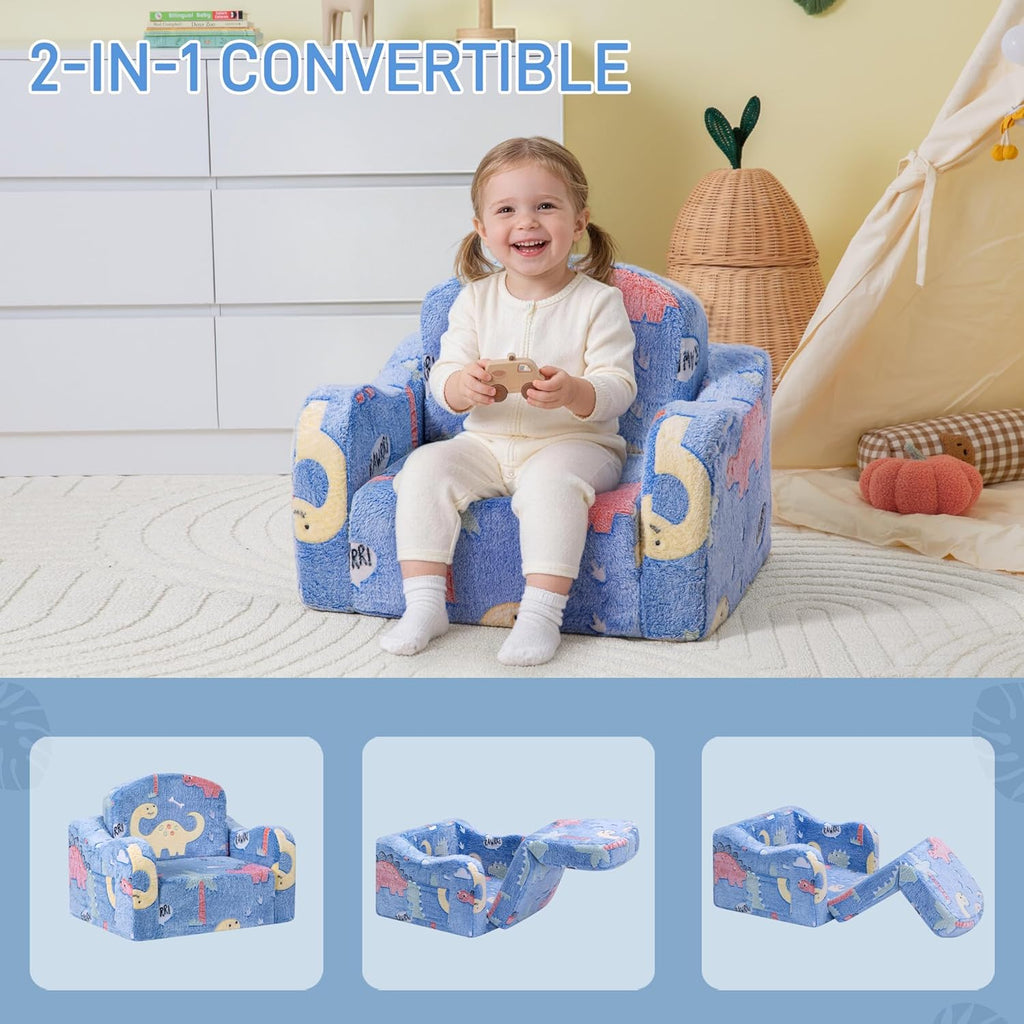 Thick Comfy Kids Chair and Couch,Foldable Plush Sofa with Pocket