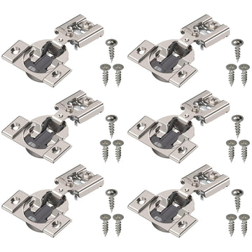 Compact BLUMOTION Hinge (3 Kits), 1/2" Overlay, 105° Opening Angle, Steel, Integrated Soft-Close Hinges for Face Frame