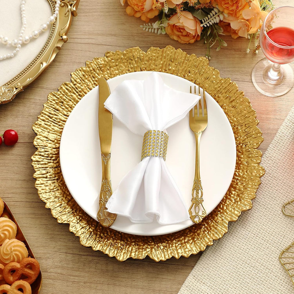 Gold Charger Plates 13" Round Reef Gold - Set of 12